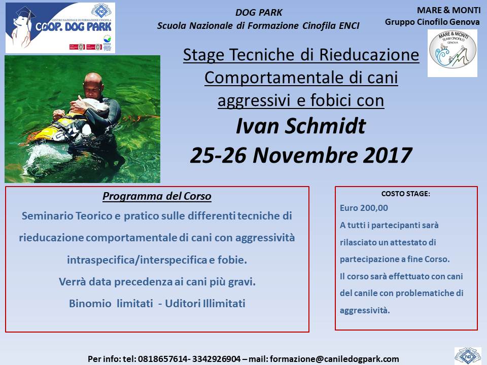 Rieducazione comportamentale di cani aggressivi e fobici - IVAN SCHMIDT